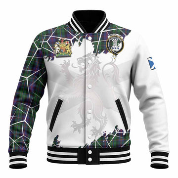 MacCallum (McCallum) Tartan Baseball Jacket with Family Crest and Lion Rampant Grunge Style
