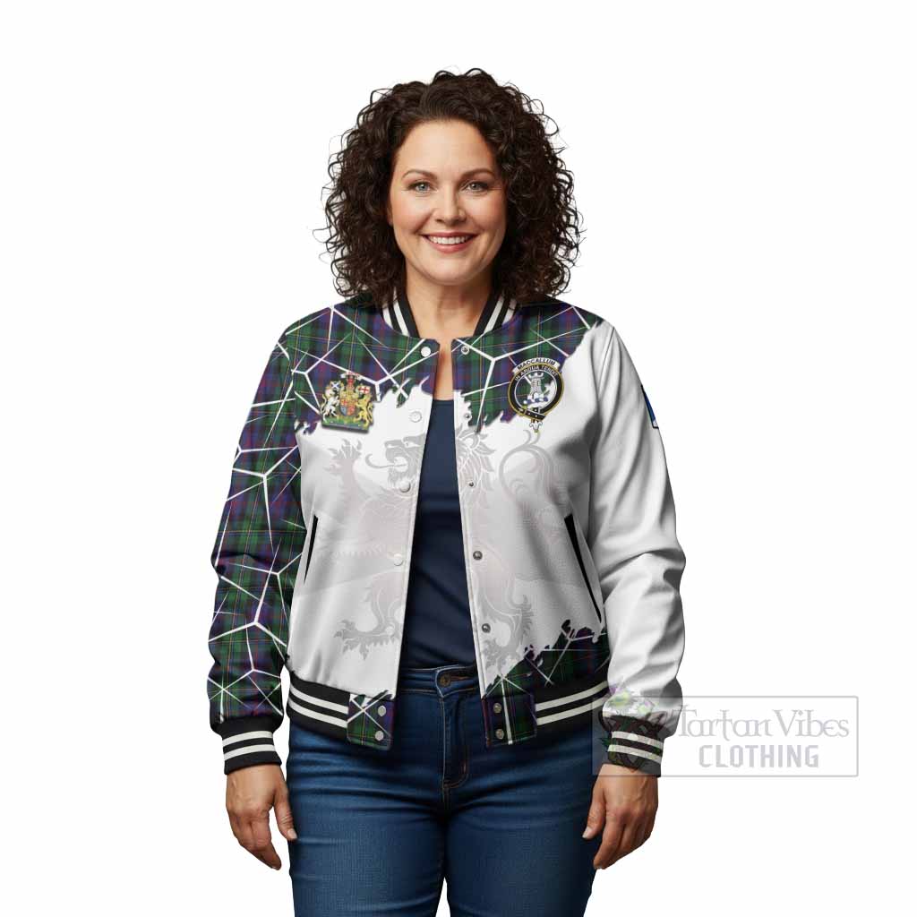MacCallum (McCallum) Tartan Baseball Jacket with Family Crest and Lion Rampant Grunge Style