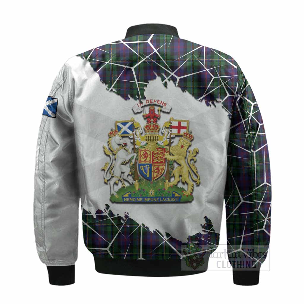MacCallum (McCallum) Tartan Bomber Jacket with Family Crest and Lion Rampant Grunge Style