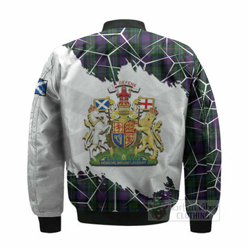 MacCallum (McCallum) Tartan Bomber Jacket with Family Crest and Lion Rampant Grunge Style