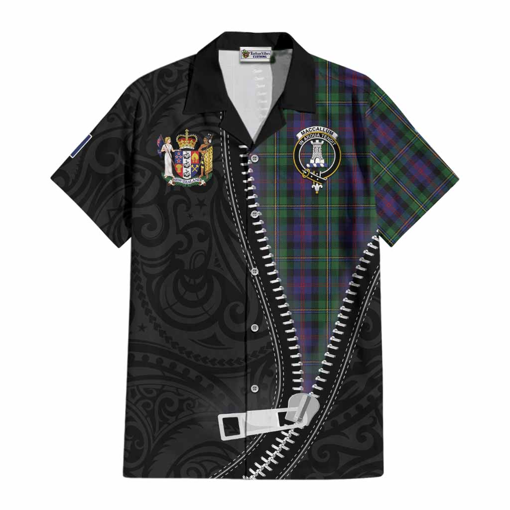 MacCallum (McCallum) Tartan Cotton Hawaiian Shirt New Zealand Pattern Unique Zipper Stylized