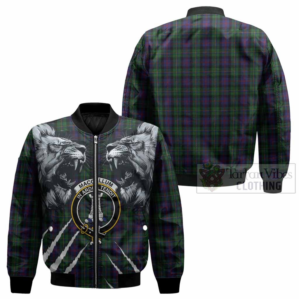 MacCallum (McCallum) Tartan Crest Bomber Jacket Ferocious Lion Style