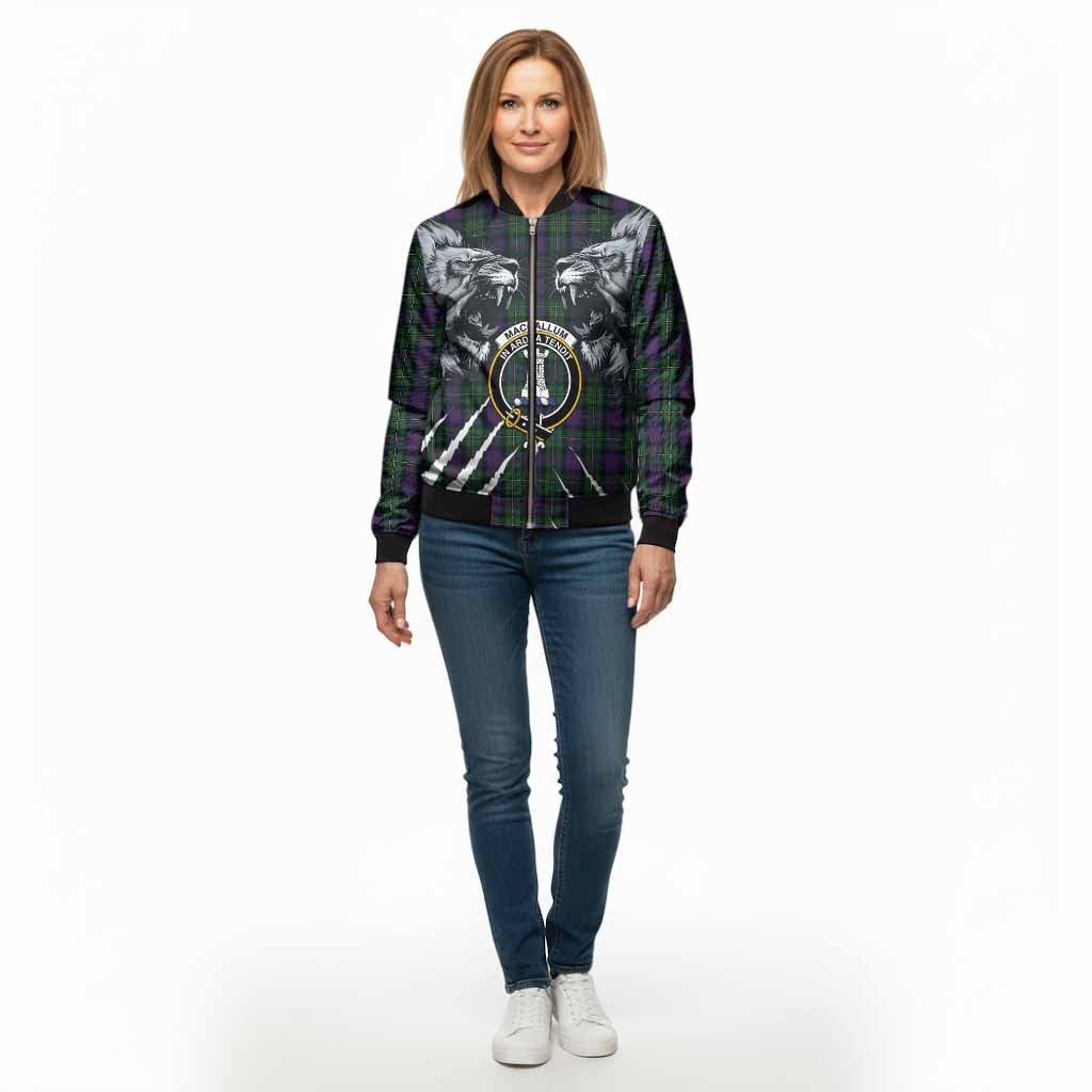 MacCallum (McCallum) Tartan Crest Bomber Jacket Ferocious Lion Style