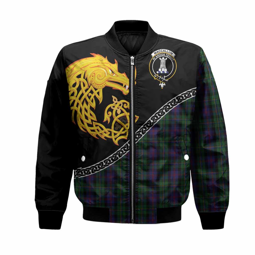 MacCallum (McCallum) Tartan Crest Bomber Jacket Legendary Dragon Knot Half Style