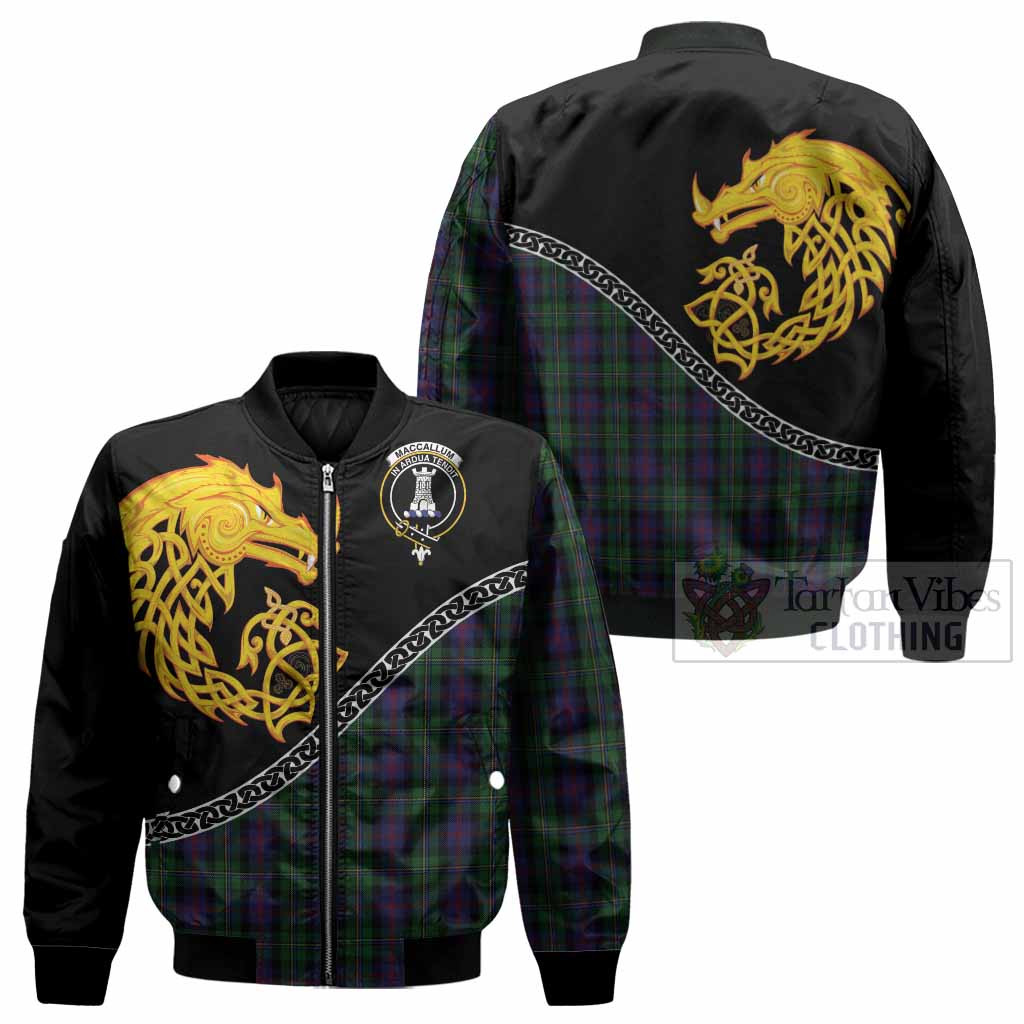 MacCallum (McCallum) Tartan Crest Bomber Jacket Legendary Dragon Knot Half Style