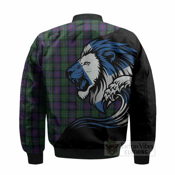 MacCallum (McCallum) Tartan Crest Bomber Jacket Scottish Golden Lions Wave Flow