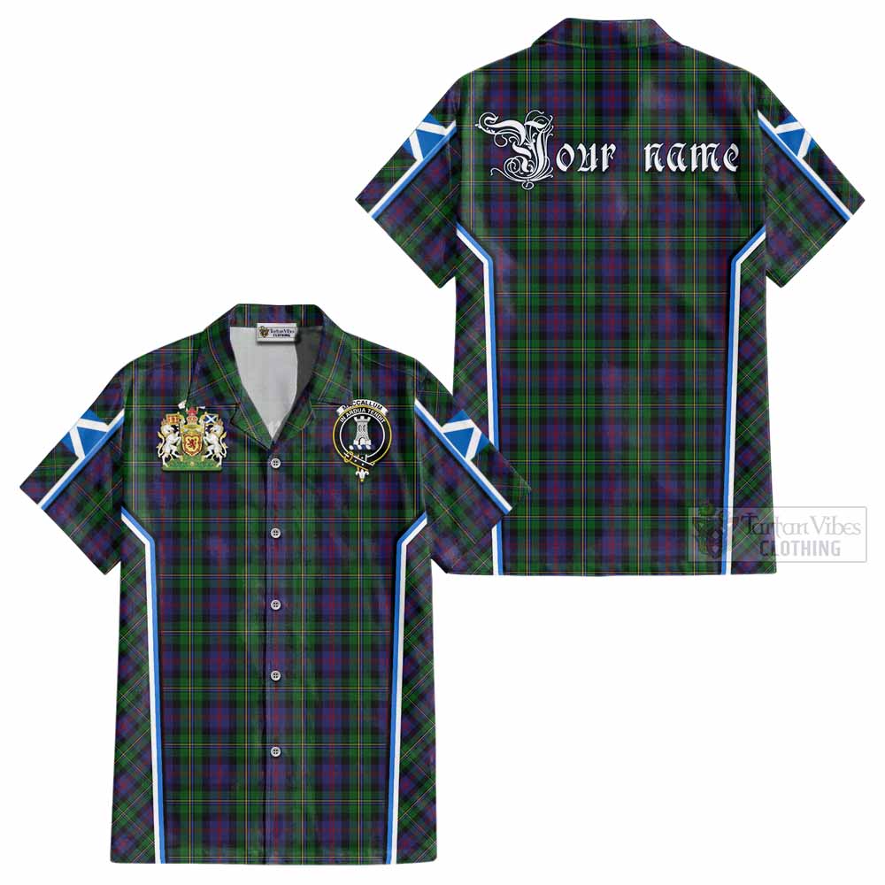 MacCallum (McCallum) Tartan Crest Cotton Hawaiian Shirt Scotland Coat of Arm Flag Style - Tartan Vibes Clothing