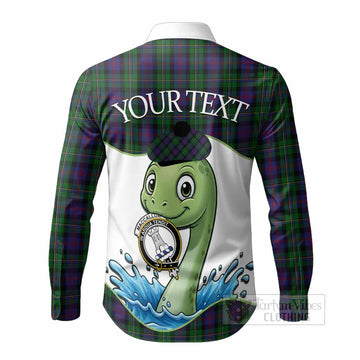 MacCallum (McCallum) Tartan Crest Cute Nessie Long Sleeve Button Shirts Scottish Loch Ness Monster