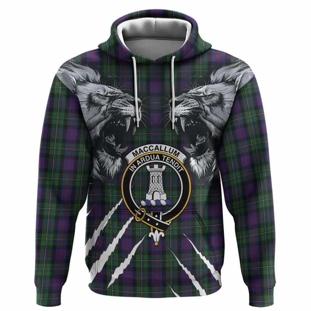MacCallum (McCallum) Tartan Crest Hoodie Ferocious Lion Style