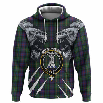 MacCallum (McCallum) Tartan Crest Hoodie Ferocious Lion Style