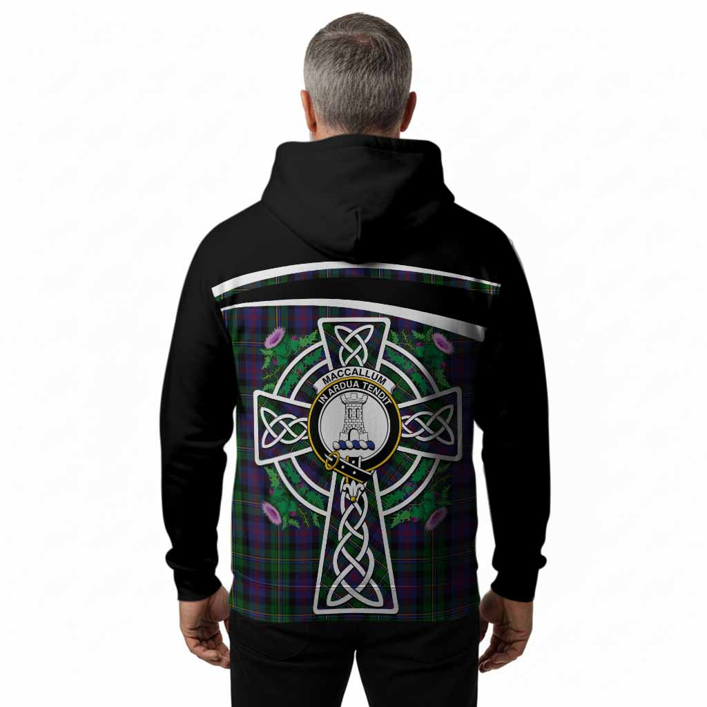 MacCallum (McCallum) Tartan Crest Hoodie Scottish Thistle Celtic Cross Alba Gu Brath