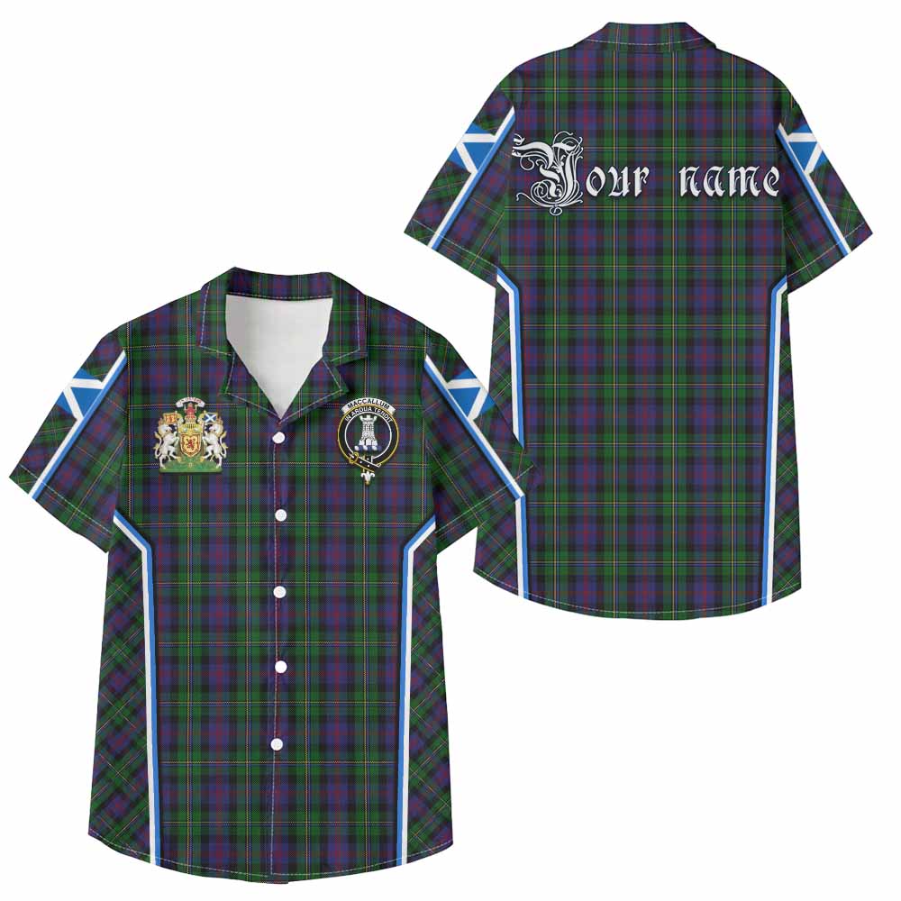 MacCallum (McCallum) Tartan Crest Kid Hawaiian Shirt Scotland Coat of Arm Flag Style - Tartan Vibes Clothing