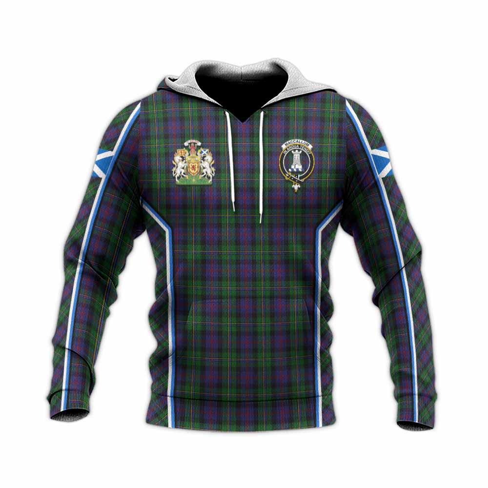 MacCallum (McCallum) Tartan Crest Knitted Hoodie Scotland Coat of Arm Flag Style - Tartan Vibes Clothing