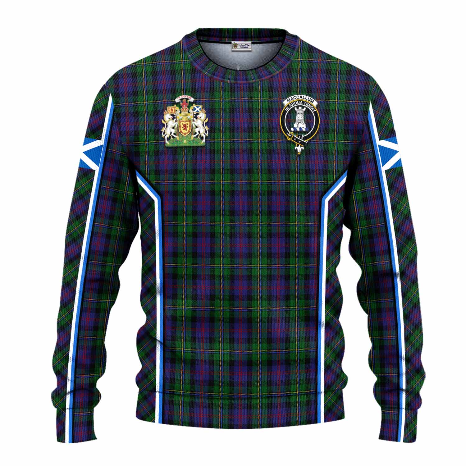 MacCallum (McCallum) Tartan Crest Knitted Sweater Scotland Coat of Arm Flag Style - Tartan Vibes Clothing