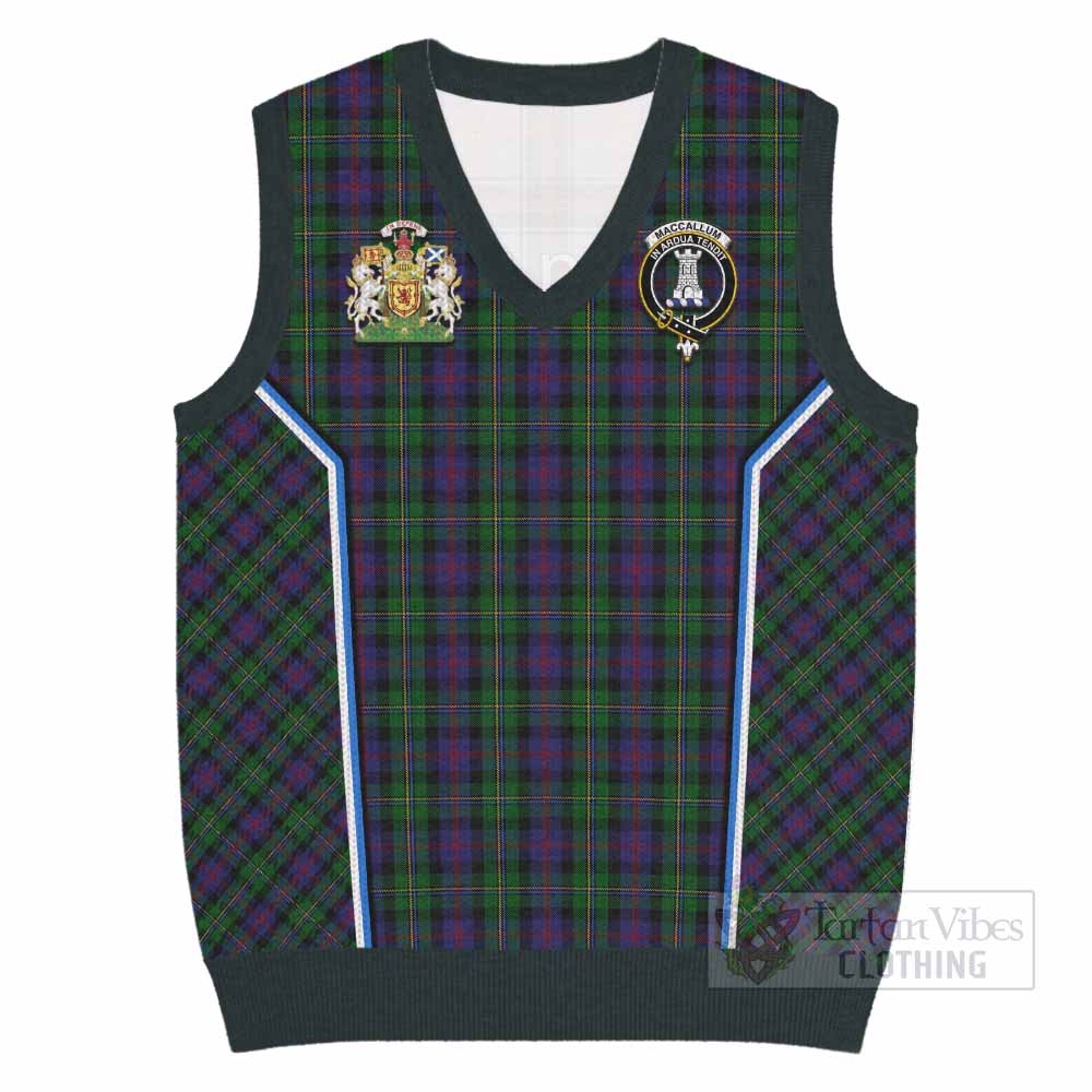 MacCallum (McCallum) Tartan Crest Knitted V-Neck Vest Scotland Coat of Arm Flag Style - Tartan Vibes Clothing