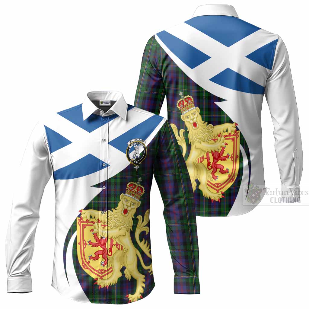 MacCallum (McCallum) Tartan Crest Lion Rampant Long Sleeve Button Shirts Classic Scottish Style