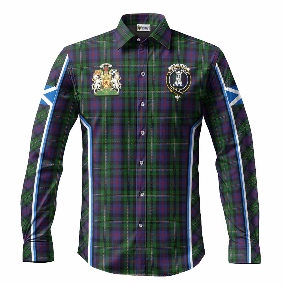 MacCallum (McCallum) Tartan Crest Long Sleeve Button Shirts Scotland Coat of Arm Flag Style - Tartan Vibes Clothing