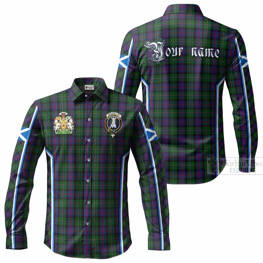 MacCallum (McCallum) Tartan Crest Long Sleeve Button Shirts Scotland Coat of Arm Flag Style - Tartan Vibes Clothing