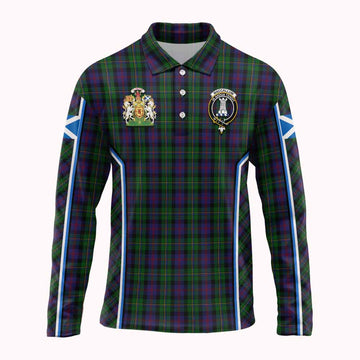 MacCallum (McCallum) Tartan Crest Long Sleeve Polo Shirt Scotland Coat of Arm Flag Style