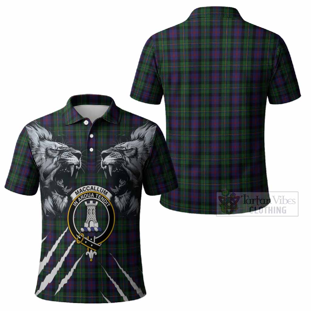 MacCallum (McCallum) Tartan Crest Polo Shirt Ferocious Lion Style