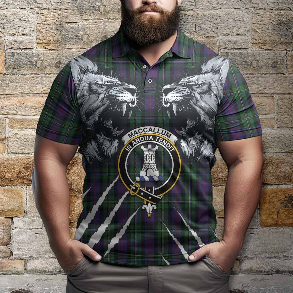 MacCallum (McCallum) Tartan Crest Polo Shirt Ferocious Lion Style