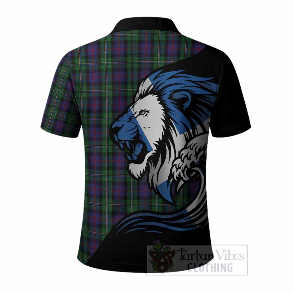MacCallum (McCallum) Tartan Crest Polo Shirt Scottish Golden Lions Wave Flow