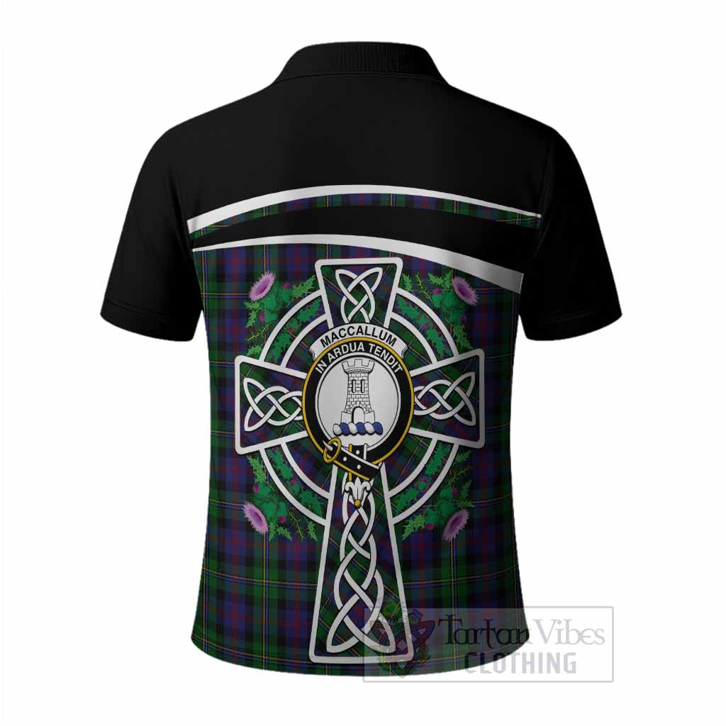 MacCallum (McCallum) Tartan Crest Polo Shirt Scottish Thistle Celtic Cross Alba Gu Brath