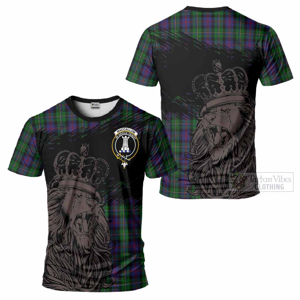 MacCallum (McCallum) Tartan Crest T-Shirt Crowned Lion Heritage Style