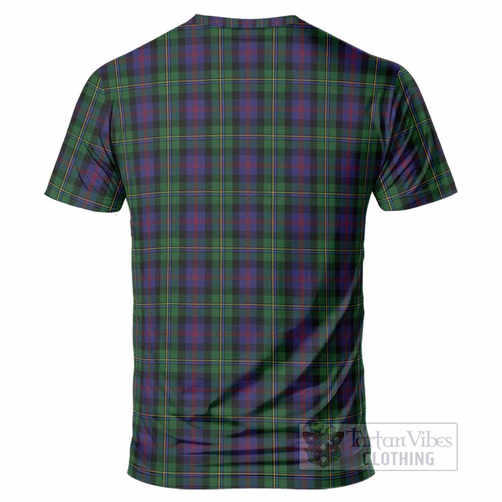 MacCallum (McCallum) Tartan Crest T-Shirt Ferocious Lion Style
