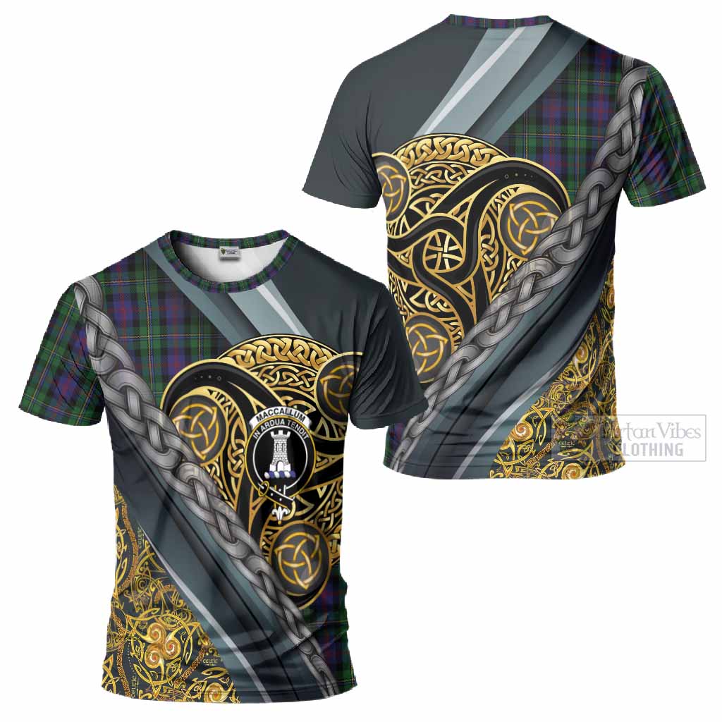 MacCallum (McCallum) Tartan Crest T-Shirt Scottish Triskele Celtic