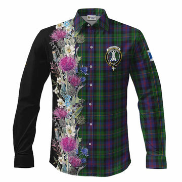 MacCallum (McCallum) Tartan Crest Thistle Floral Long Sleeve Button Shirts
