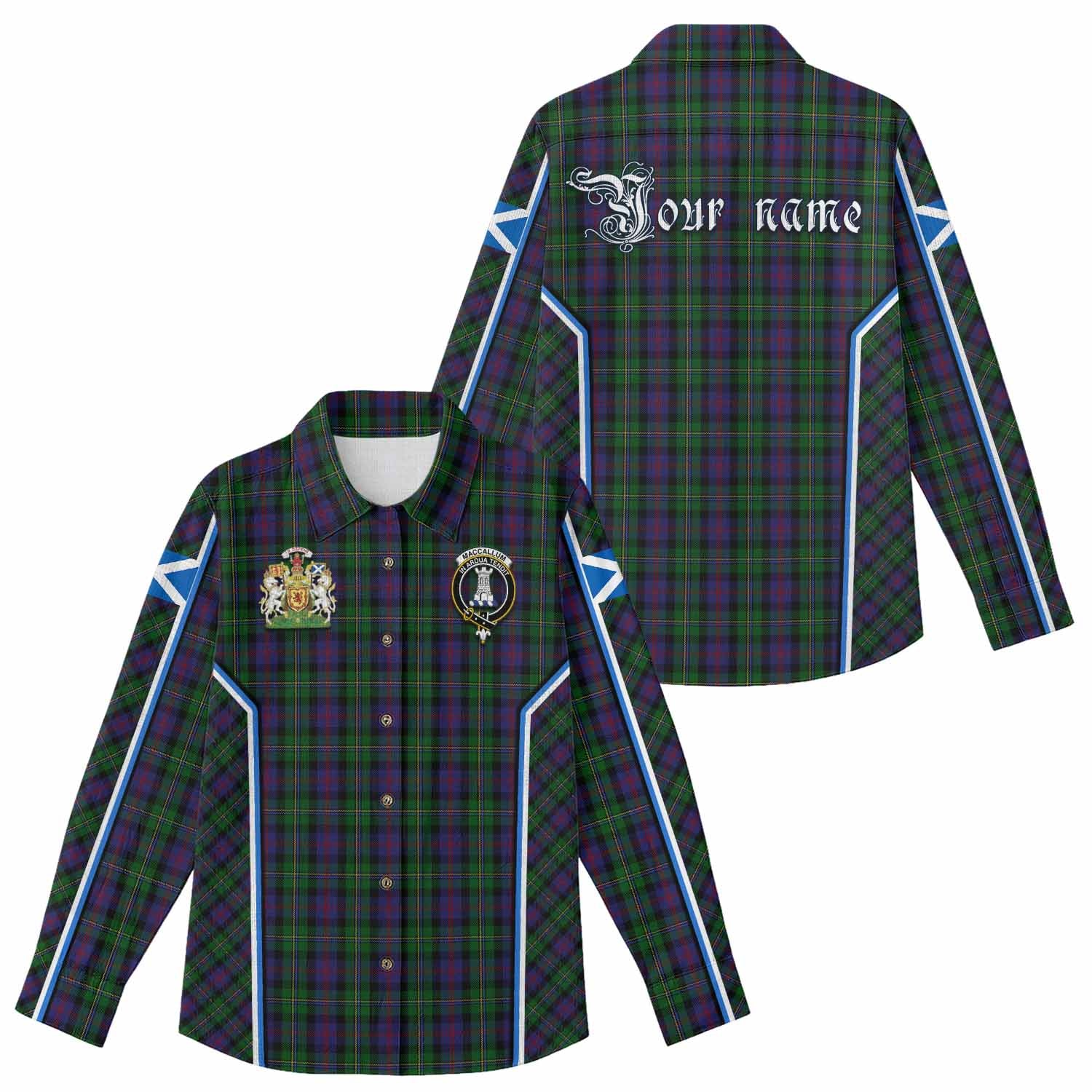 MacCallum (McCallum) Tartan Crest Women Casual Shirt Scotland Coat of Arm Flag Style - Tartan Vibes Clothing