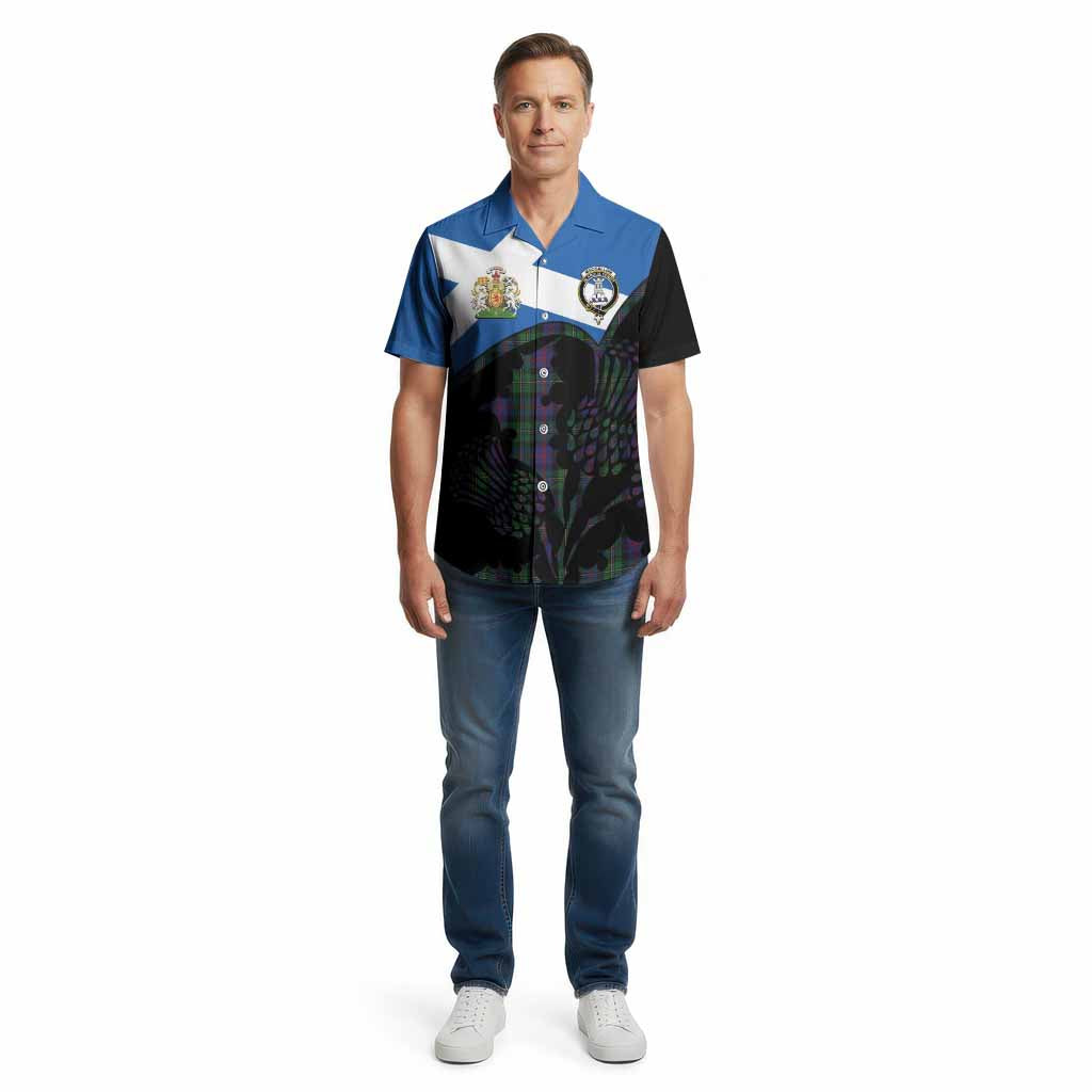 MacCallum (McCallum) Tartan Family Crest Cotton Hawaiian Shirt Scotland Thistle Floral Flag Style