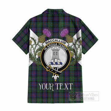 MacCallum (McCallum) Tartan Family Crest Cotton Hawaiian Shirt Scottish Burns Night Thistle Floral
