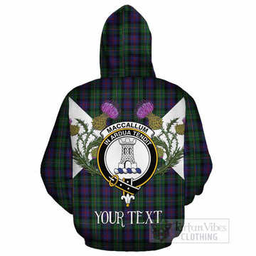 MacCallum (McCallum) Tartan Family Crest Cotton Hoodie Scottish Burns Night Thistle Floral
