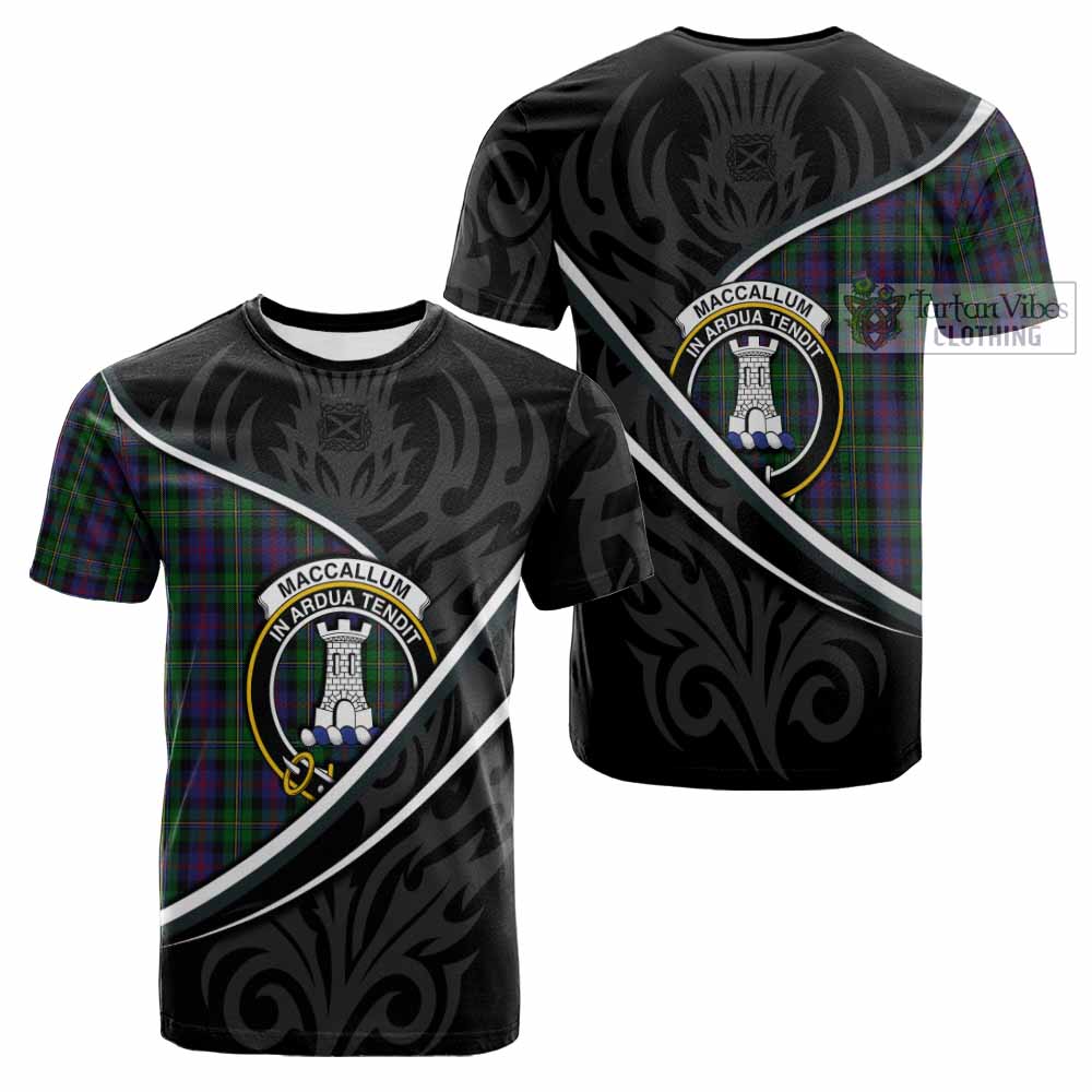 MacCallum (McCallum) Tartan Family Crest Cotton T-shirt Celtic Scottish Thistle Floral - Tartan Vibes Clothing