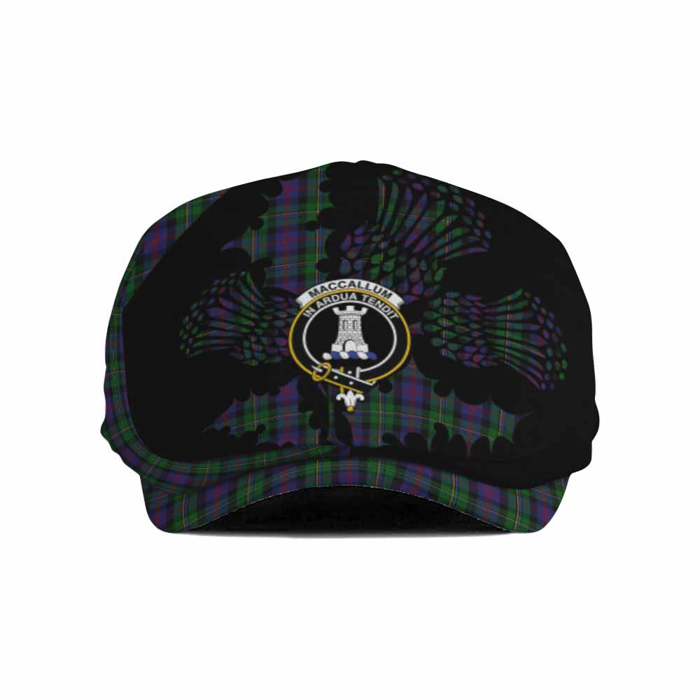 MacCallum (McCallum) Tartan Family Crest Flat Cap, Jeff Cap Scotland Thistle Floral
