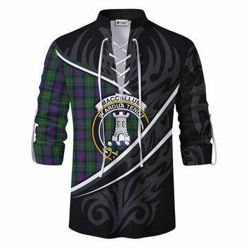 MacCallum (McCallum) Tartan Family Crest Ghillie Kilt Shirt Celtic Scottish Thistle Floral
