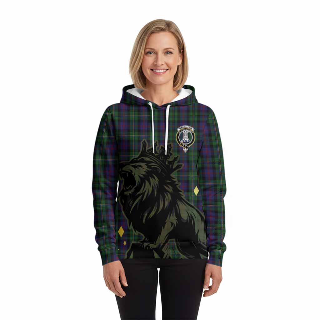 MacCallum (McCallum) Tartan Family Crest Hoodie Crowned Lion Roaring
