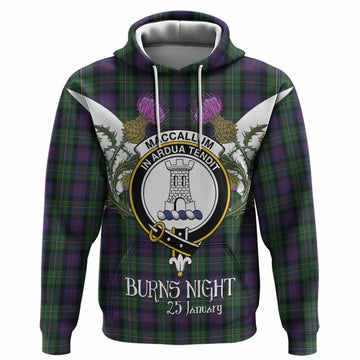 MacCallum (McCallum) Tartan Family Crest Hoodie Scottish Burns Night Thistle Floral