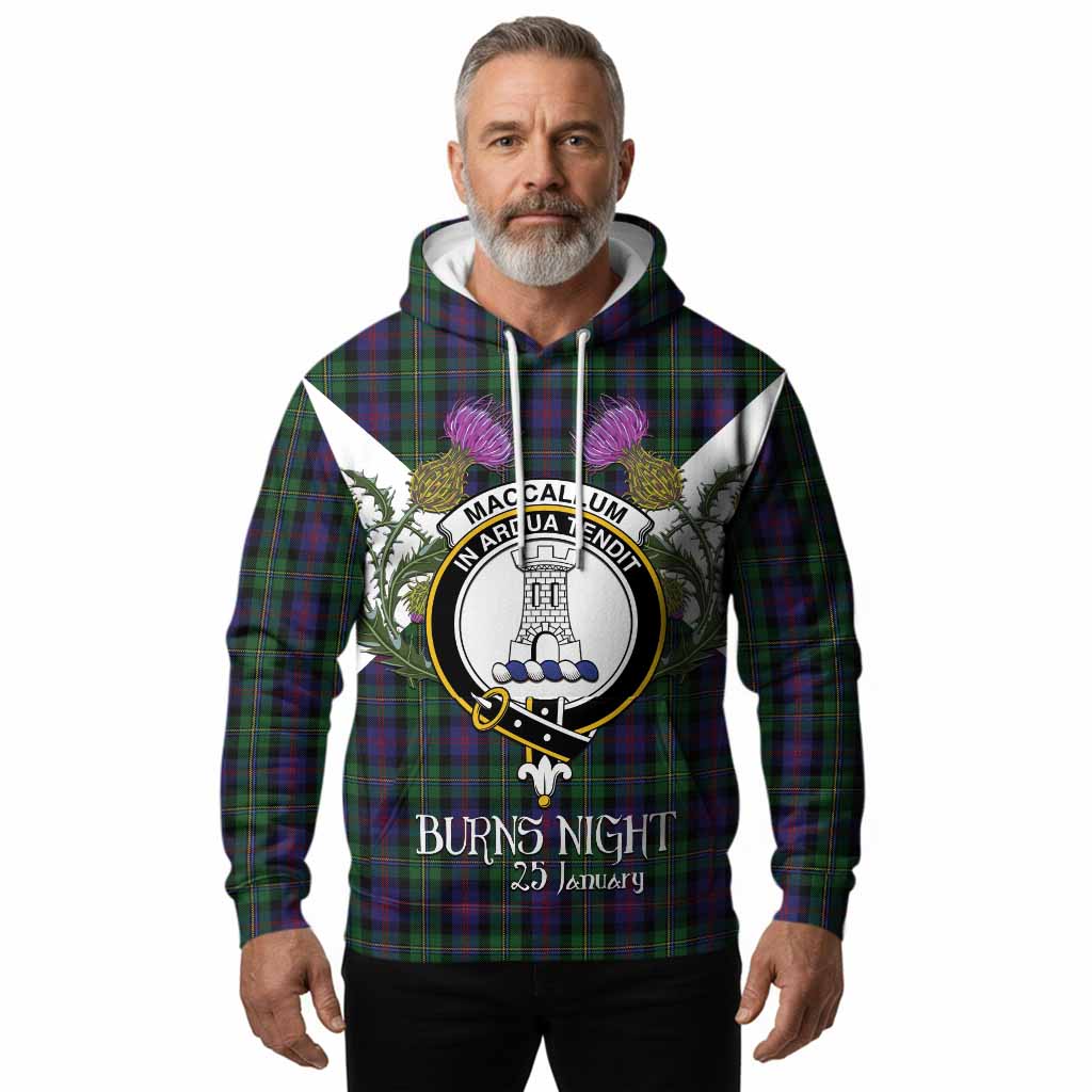 MacCallum (McCallum) Tartan Family Crest Hoodie Scottish Burns Night Thistle Floral