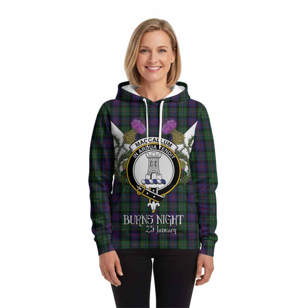 MacCallum (McCallum) Tartan Family Crest Hoodie Scottish Burns Night Thistle Floral