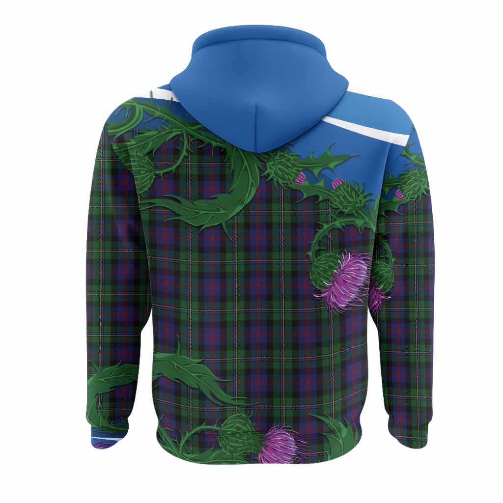 MacCallum (McCallum) Tartan Family Crest Hoodie Thistle in Minimalism