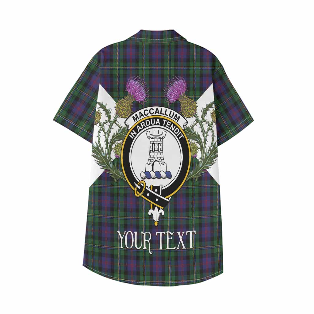 MacCallum (McCallum) Tartan Family Crest Kid Hawaiian Shirt Scottish Burns Night Thistle Floral