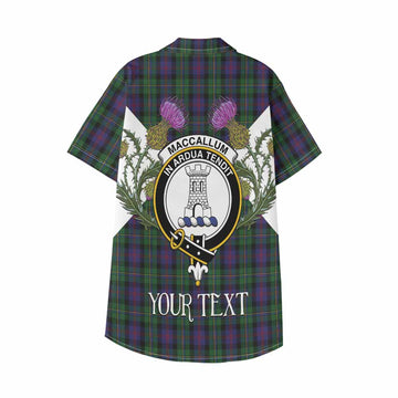 MacCallum (McCallum) Tartan Family Crest Kid Hawaiian Shirt Scottish Burns Night Thistle Floral