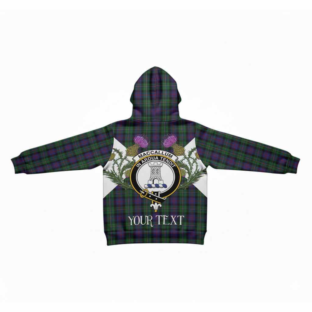 MacCallum (McCallum) Tartan Family Crest Kid Hoodie Scottish Burns Night Thistle Floral