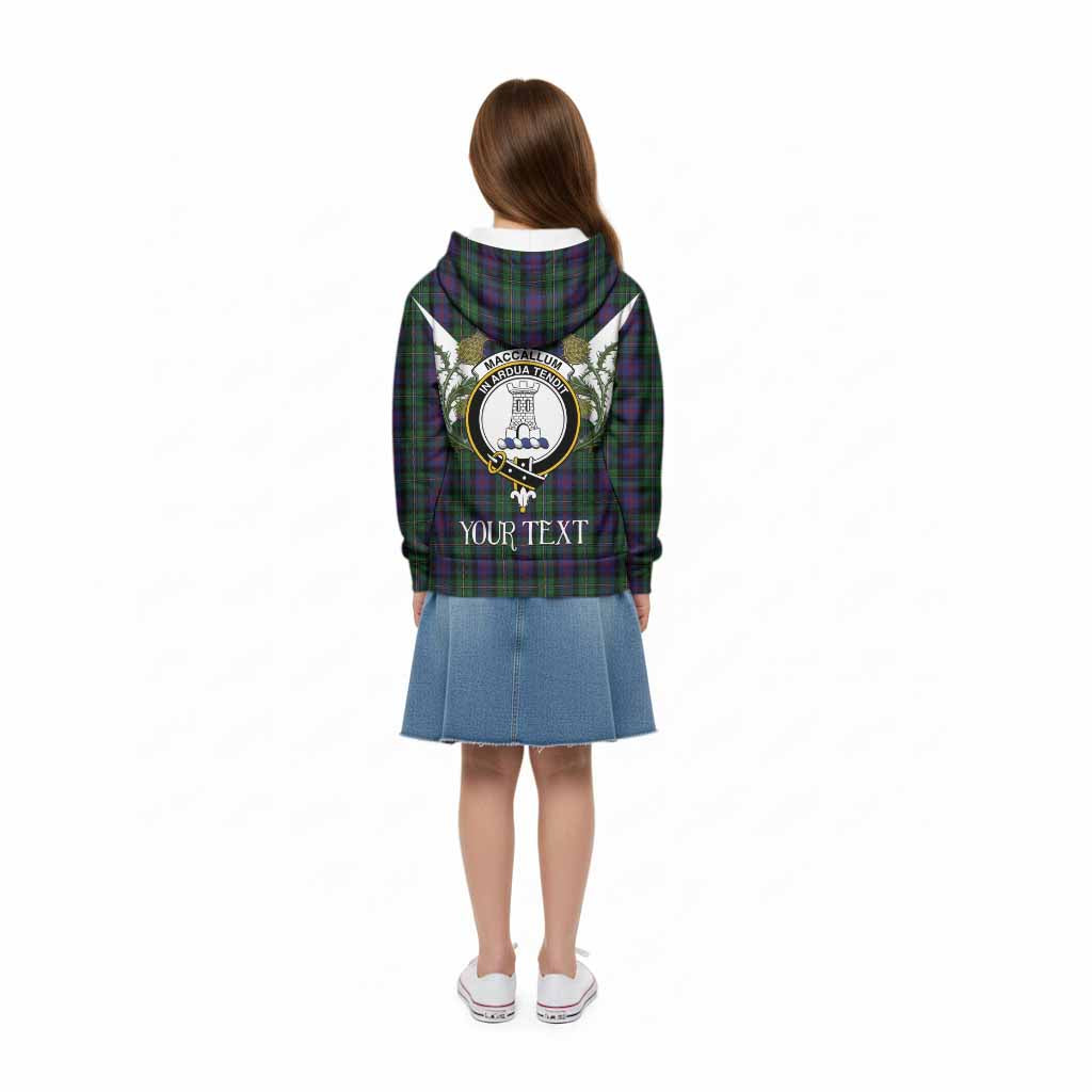 MacCallum (McCallum) Tartan Family Crest Kid Hoodie Scottish Burns Night Thistle Floral