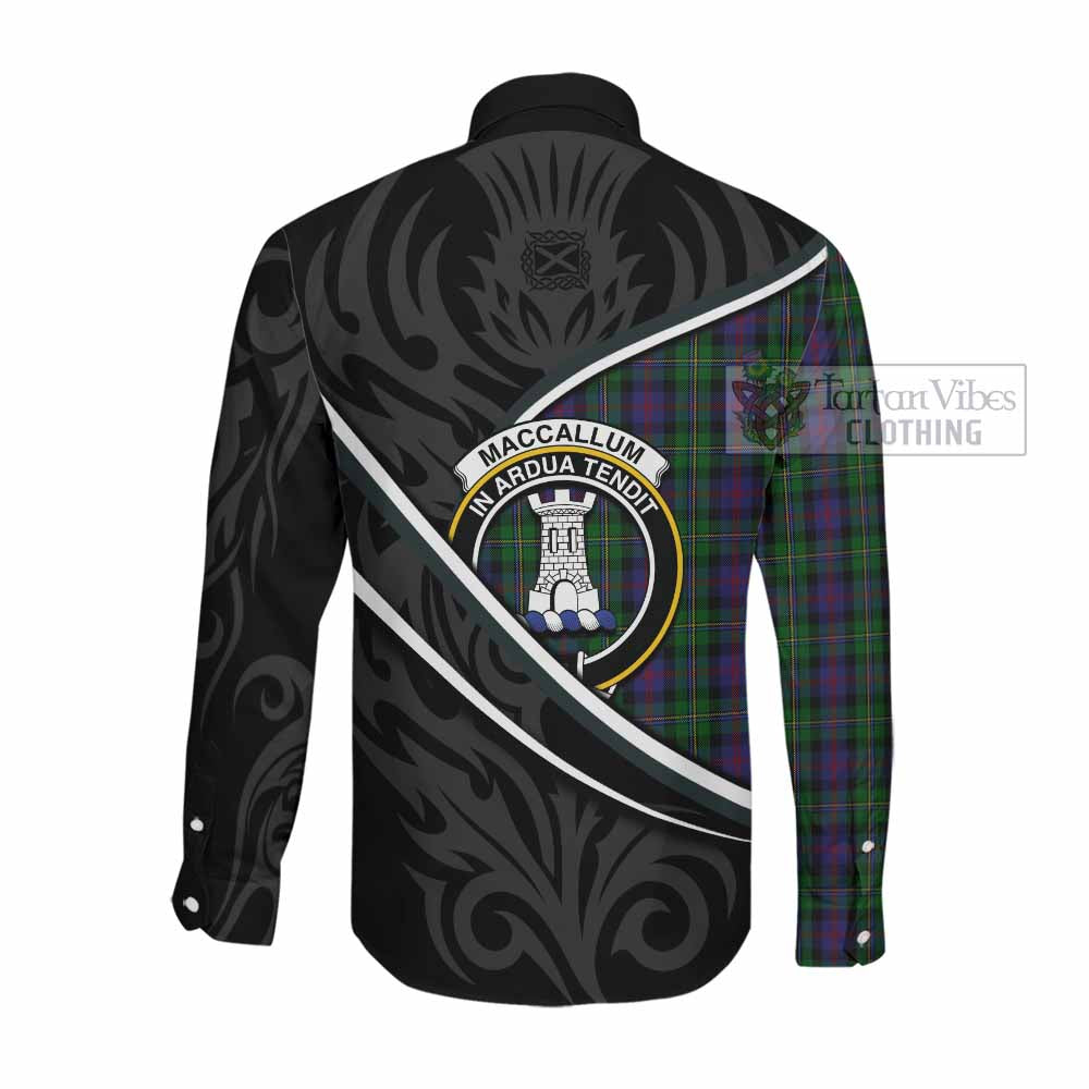 MacCallum (McCallum) Tartan Family Crest Long Sleeve Button Shirts Celtic Scottish Thistle Floral - Tartan Vibes Clothing