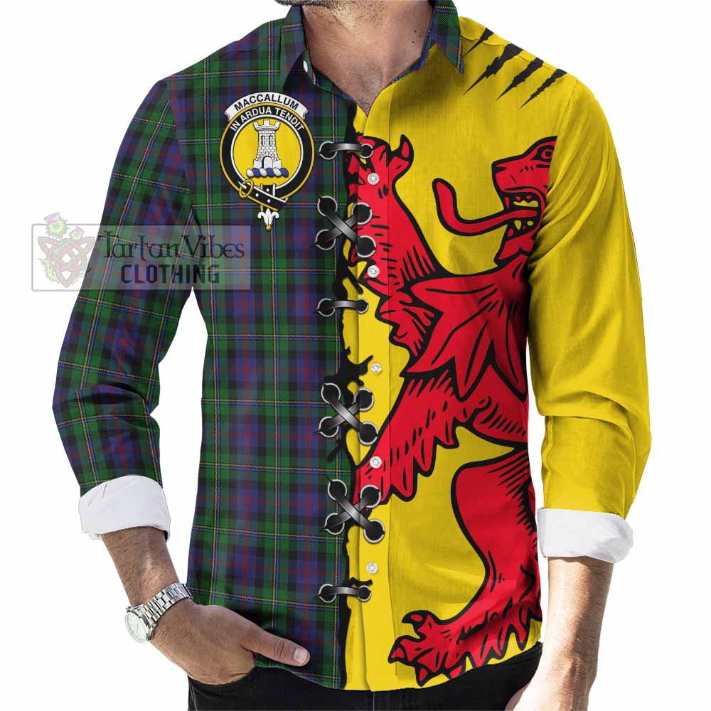 MacCallum (McCallum) Tartan Family Crest Long Sleeve Button Shirts Lion Rampant Honor - Tartan Vibes Clothing