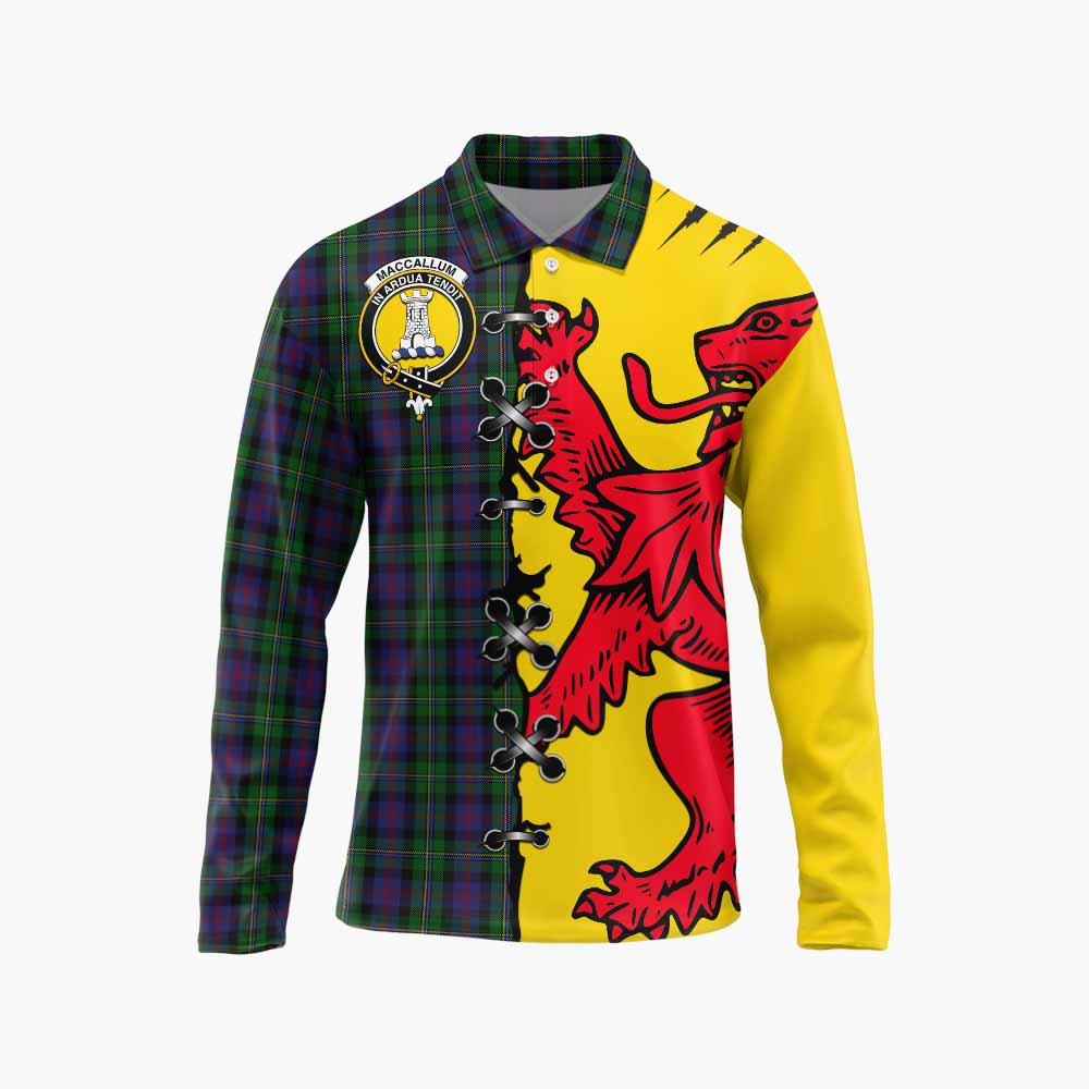 MacCallum (McCallum) Tartan Family Crest Long Sleeve Polo Shirt Lion Rampant Honor - Tartan Vibes Clothing